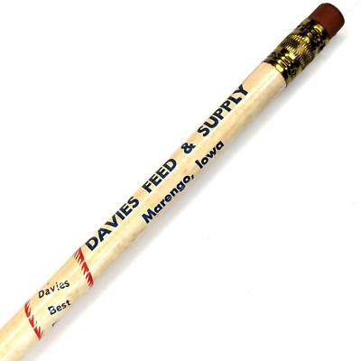 c1950s Marengo, IA Davies Feed & Supply Pencil Williamsburg Victor Iowa Vtg G36
