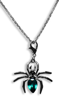 Edelstahl Halskette 40 - 75cm mit Charm Anhänger Spinne (3,3 x 2,9cm) (630e)
