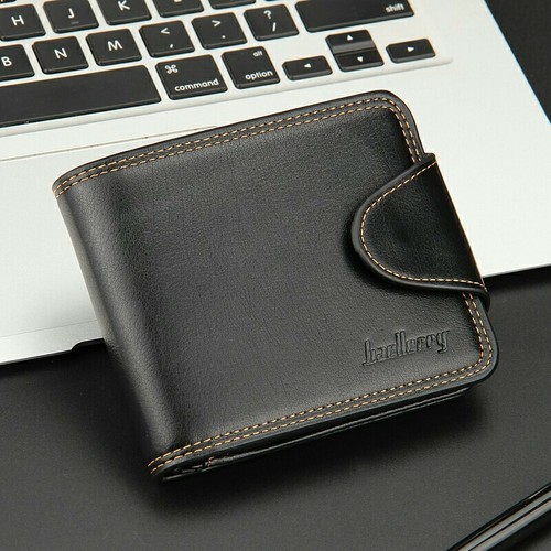 Leather Wallet for Men Short Wallet Male Business Bifold Type Money Bag Wallet - Picture 10 of 12