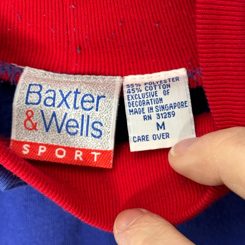 复古 90 年代 80 年代运动衫女式 M 码蓝色圣诞节丑陋的圣诞老人雪烟囱 — 第 3/4 张图片