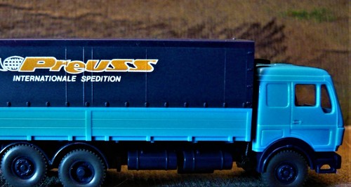 Wiking 1/87 Scale - Mercedes Benz PREUSS Truck & Trailer - Blue/Blue. Vintage. - Bild 5 von 5