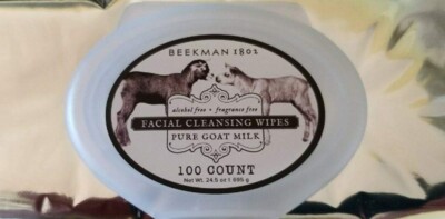 BEEKMAN 1802 PURE GOAT MILK FACIAL CLEANSING WIPES UNSCENTED 100 COUNT