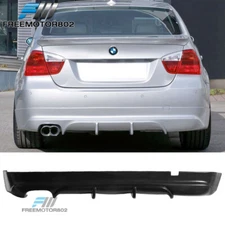 Fit 05-12 BMW E90 3-Series 325 328 PU Rear Bumper Diffuser Lip Spoiler A Style