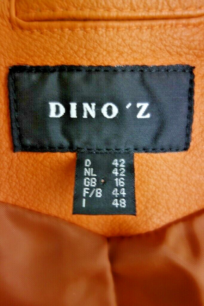 DINO`Z Leather Jacket Italy size 42 Orange image 5