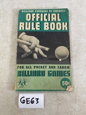 Billiard Congress Of America Official Rule Book 6E63