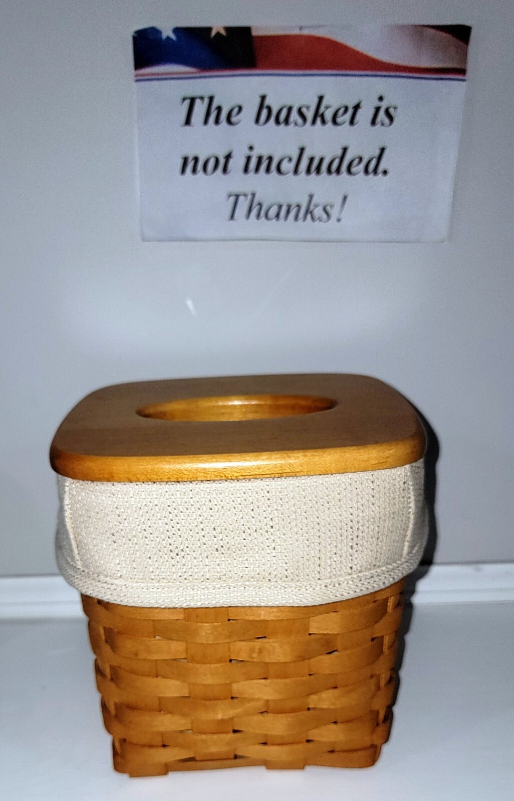 Crazy Good Tall Tissue Basket Liner from Longaberger Oatmeal fabric!
