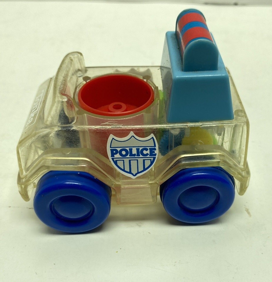 Tonka Pullback Toy Police Car 1988 W/ 3 Wooden Fisher Price Little