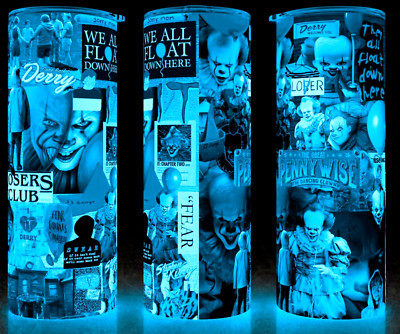 Glow in the Dark IT Pennywise the Clown Horror Collage Cup Mug Tumbler 20oz