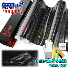 PET Damascus Steel Forged Gloss Black Car Vinyl Wrap Decal Sticker Film