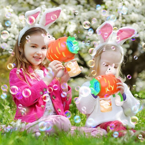 2 Bubble Gun for Kids, Light Up Bubble Machine for Toddlers, 8 Hole Blower with - Picture 40 of 51