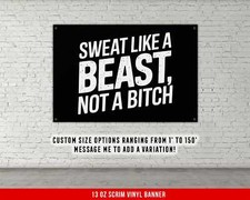 Custom Vinyl Banner - Motivational Gym Wall Art for Home Fitness