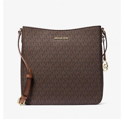 MICHAEL KORS ショルダーバッグ ブラウン Michael Kors Jet Set Large Printed Signature Logo Crossbody Bag