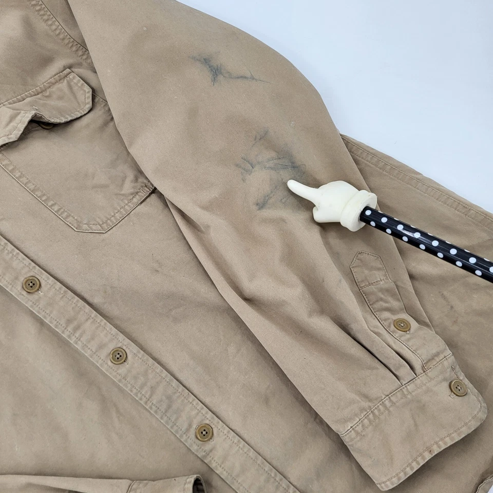 DENIM & SUPPLY RALPH LAUREN Camisa Chaqueta Para Hombre XXL Tostada Con Sudadera con Capucha Foto 4 de 4