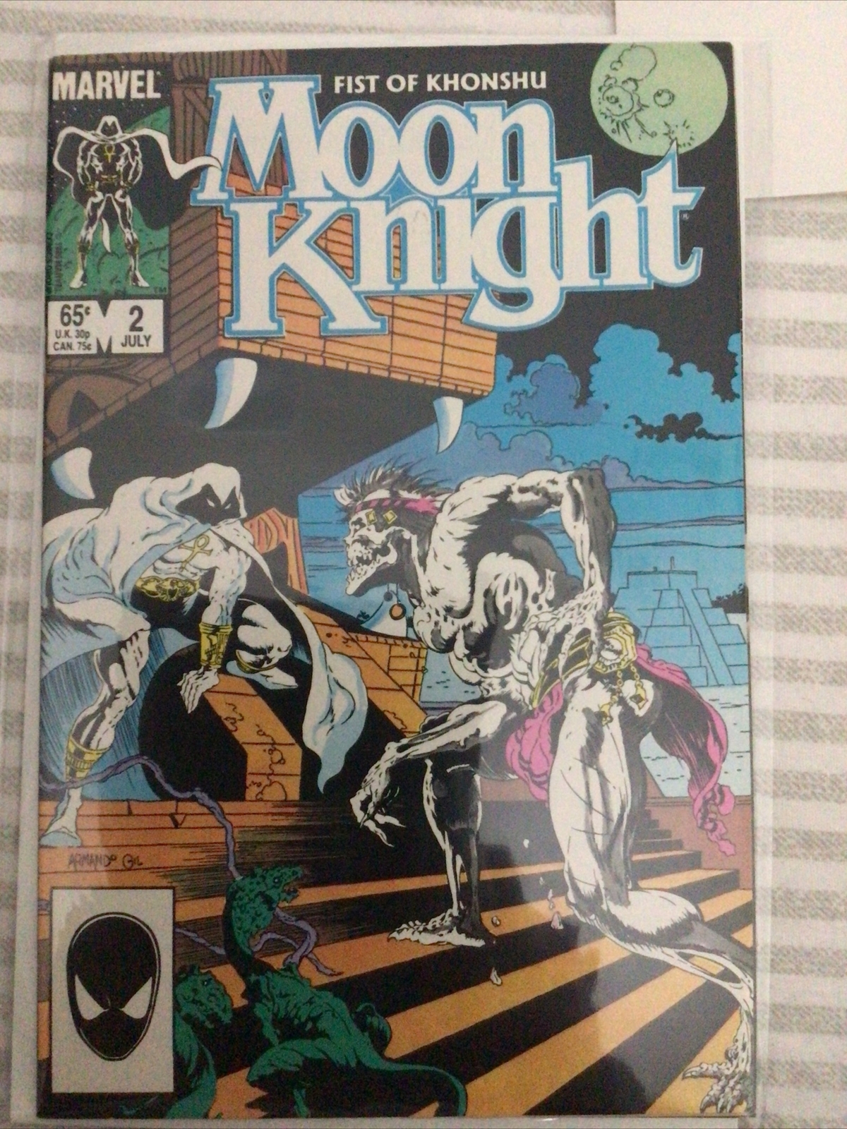 Caballero Luna #2 Puño de Khonshu 1ª aplicación Dr. Arthur Harrow 1985 Marvel