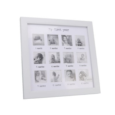Babys Erstjahresrahmen Collage Rahmen Baby in weiß 12 Monate Bild UVP 17£
