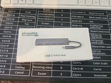 Image of Plugable USB C to USB Adapter Hub 4 Port (USBC-HUB4A)