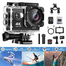 4K Sport Go Pro 170° Action Camera, Ultra HD 20MP WiFi Waterproof Remote Control