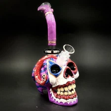 11" 3D Bong Hispanic Skull Collection Bong Phoenix Star