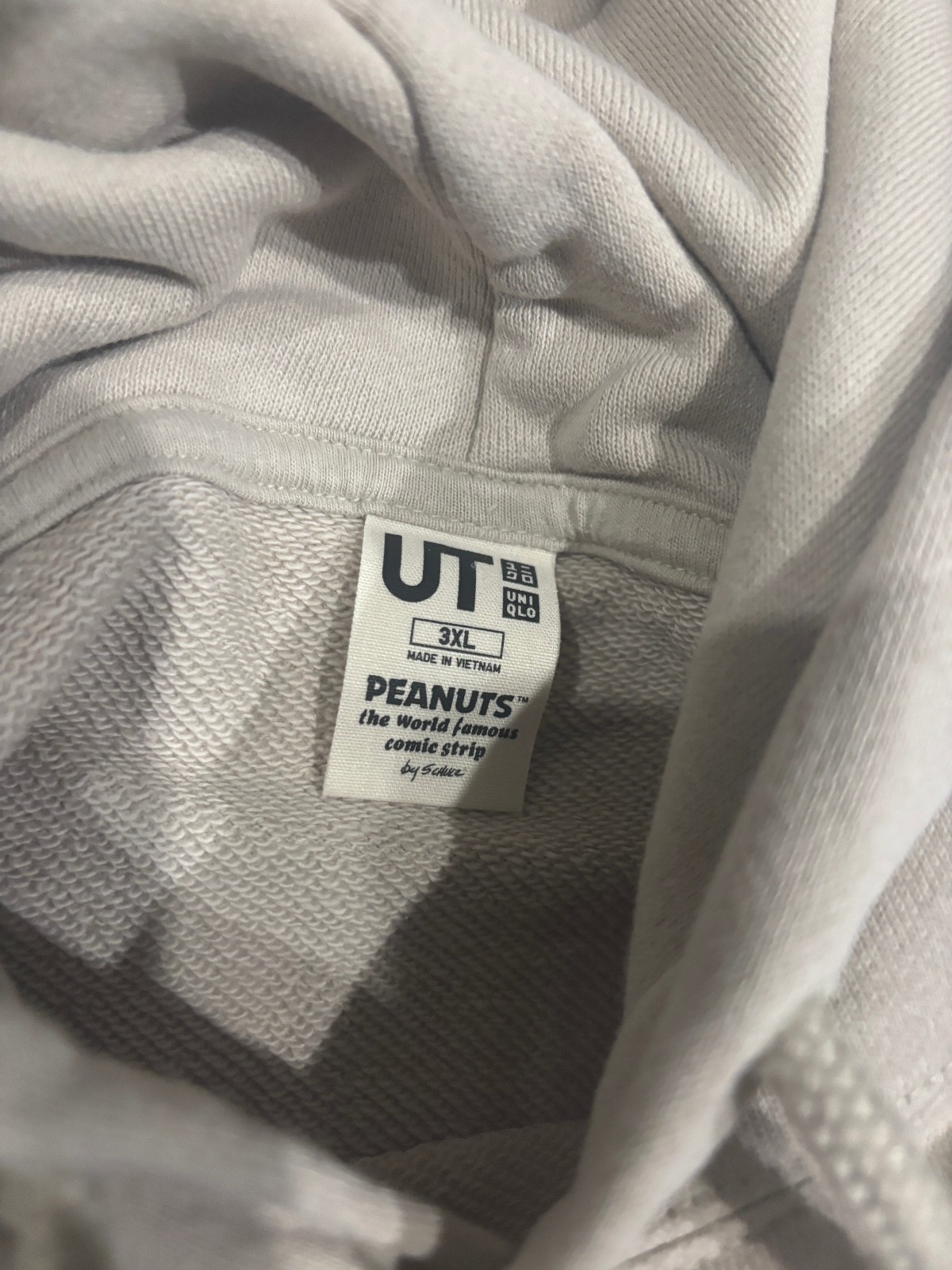 Uniqlo Snoopy Peanuts Pullover Hooded Sweatshirt Mens 3XL Beige Tan UT 2021 thumbnail 5