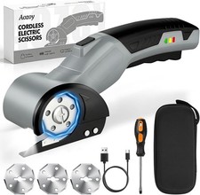 Cordless Electric Scissors Cardboard Cutter 2600mAh with LED & 2 Blades