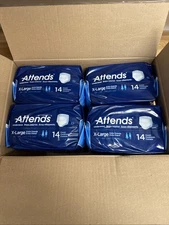 Lot of 4 (56) Attends Unisex Adult Incontinence Pull Up On Underwear Diapers XL