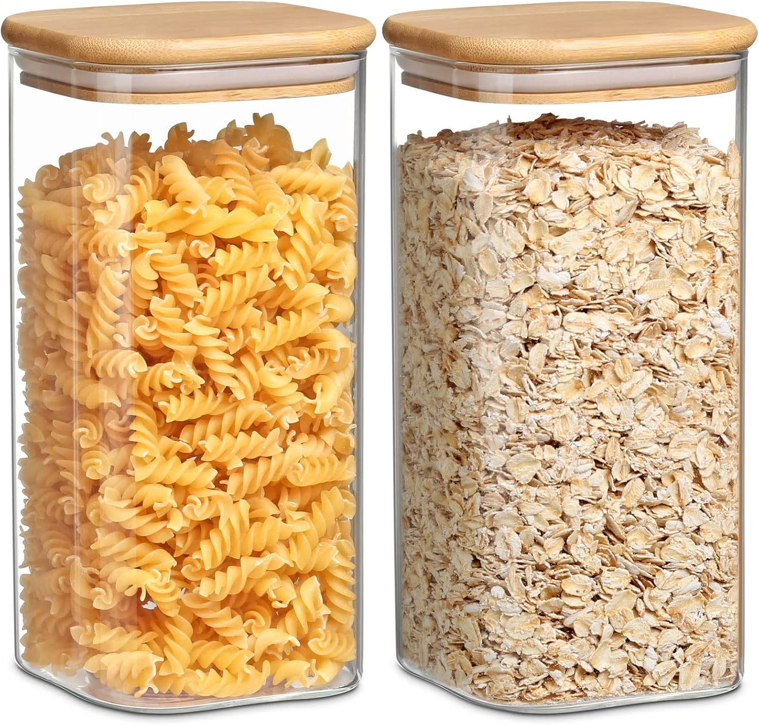 Set Contenitori Vetro Borosilicato: Design Moderno con Tappo in Bambù