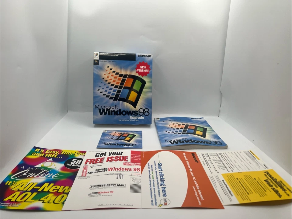 Microsoft WINDOWS 98 Upgrade CD-ROM (Sealed Disc) In Box w/Manual & Inserts - Image 3 of 4