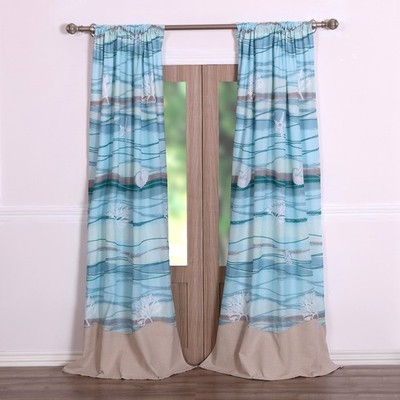 Greenland Home Maui Window Treatment, Blue 42 x 84''W x 84''L (Pack of 2),