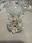 Fenton Bear Flowers Hand Painted Sitting Bear - No Box - CL Hale