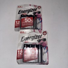 Energizer AA Batteries, MAX Double AA Battery Alkaline 4 Count Lot Of 2 Exp 2036