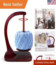 Yarn Holder for Crocheting and Knitting Wooden Yarn Spinner with Magnetic Mec...