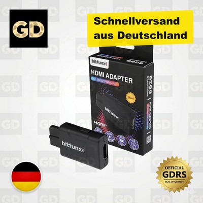   bitfunx - HDMI Ausgabeadapter für Nintendo SNES / N64 / GameCube - Schwarz  