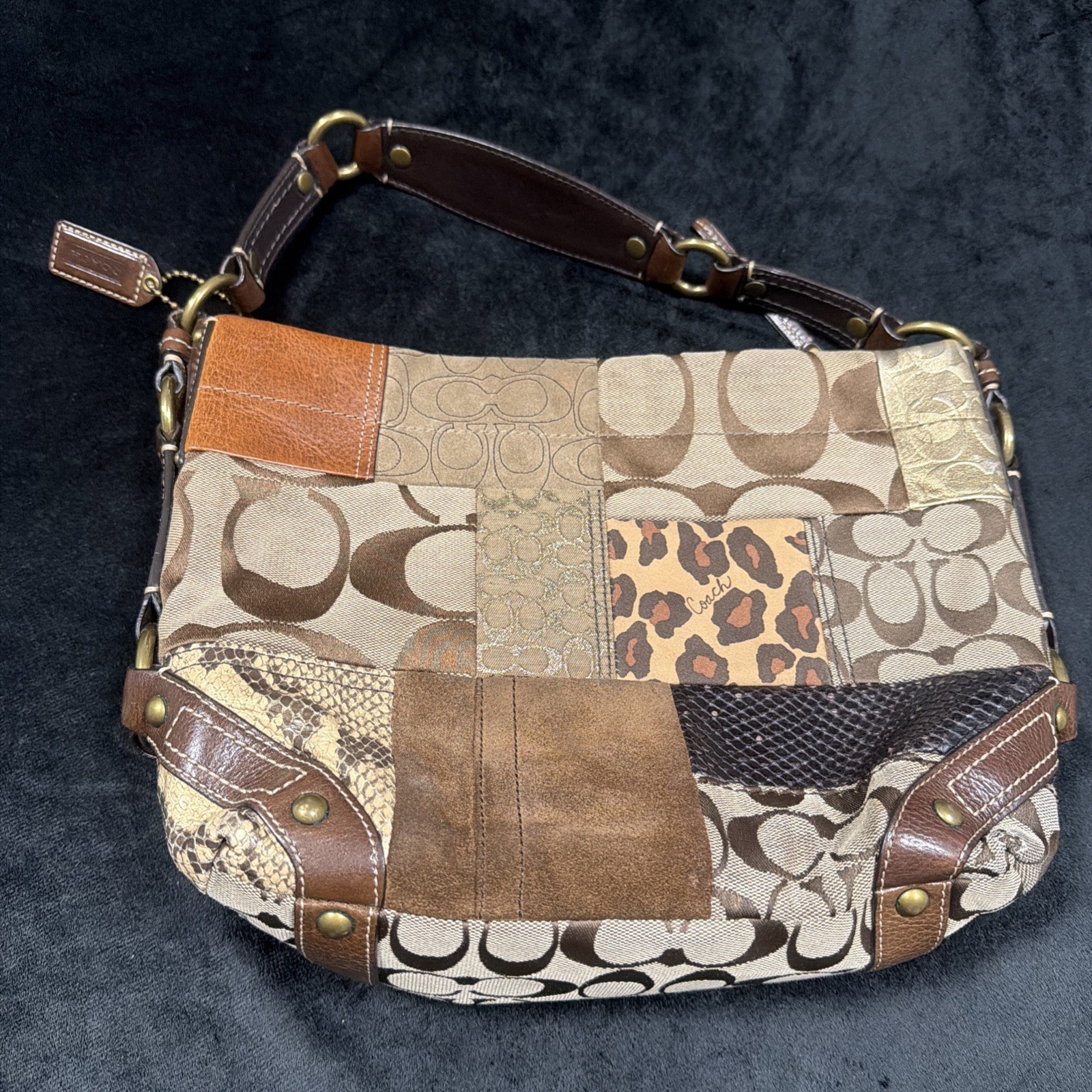 Coach Patchwork Shoulder Bag Multicolor Leather &… - image 10