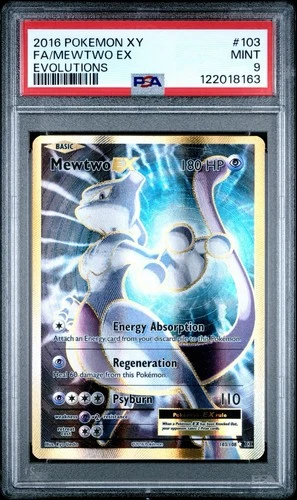 2016 POKEMON XY EVOLUTIONS #103 FULL ART/MEWTWO EX PSA 9