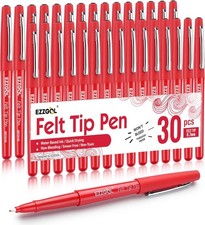 Red Felt Tip Pens, 30 Pack, 0.7mm Premium Medium Fine Point, Felt Tip Markers...