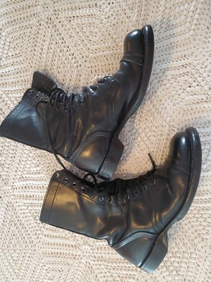 Vtg Corcoran 1500 Jump Boots 9 D black combat military made  display picture 3