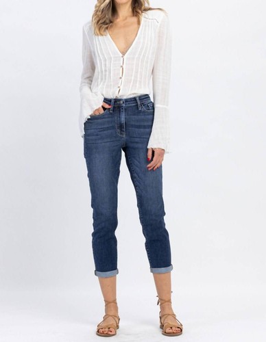 Judy Blue high rise cuffed crop slim denim jeans size 0(24) - 第 2/5 張圖片