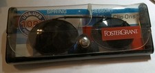 FOSTER GRANT CLIP-ON UVA/UVB 100 SUNGLASSES Vintage Spring Black In Package 3