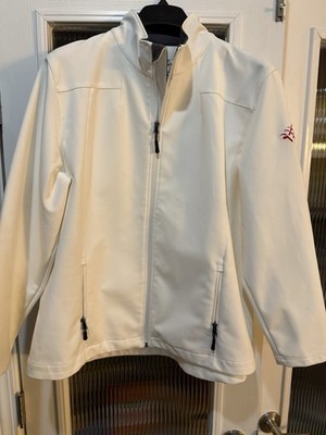 Destinations Women s Soft Shell Full  Zip White Jacket. Pre Owned. Size XL.