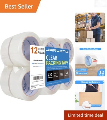 Heavy Duty Packing Tape 12 Rolls 60 Yards 1.88 wide Sealing Shipping Packaging
