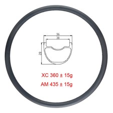 29er XC AM Tubeless Bicycle Wheel Mountain Cross Country Bike Carbon Fiber Rims