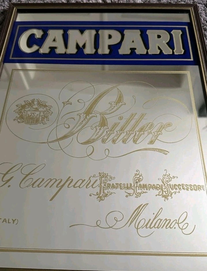 Lot MIRROR PAINTING CAMPARI 70s measures 40x30 cm 