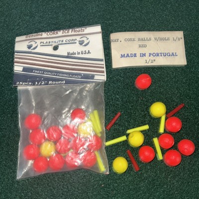 25 CORK  1/2''  Round Bobbers w/Hole  Fly Fishing Strike Indicators,Ice Floats