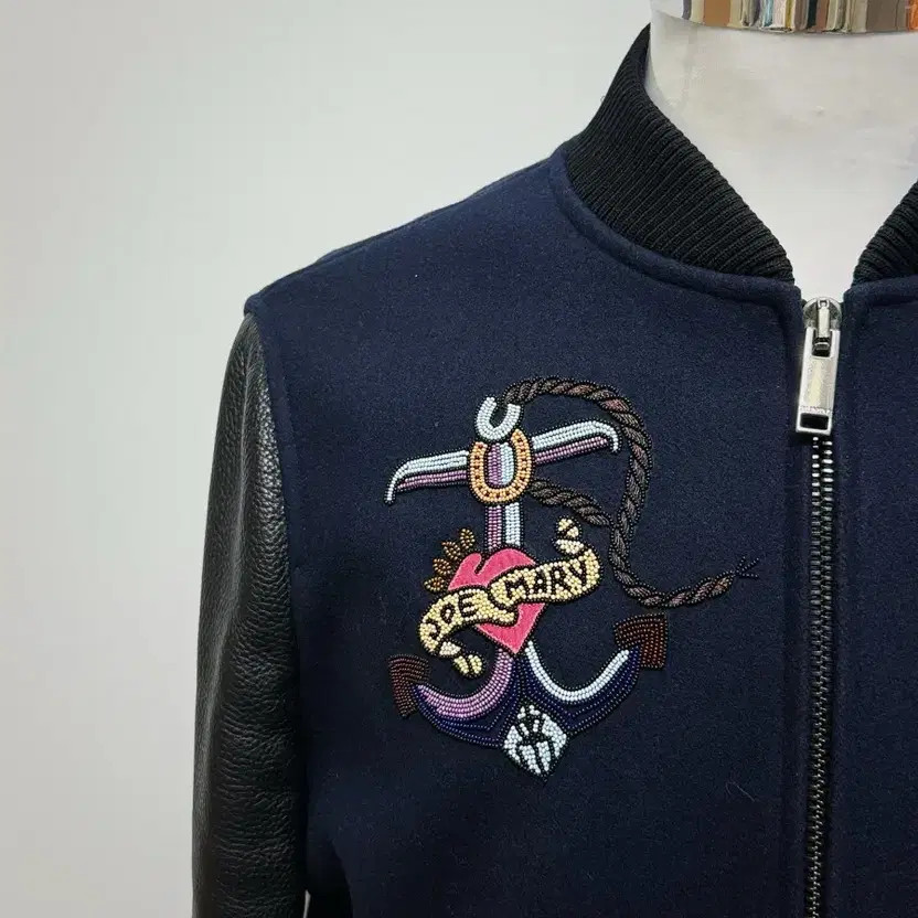 Valentino Garavani Beaded Wool Leather Jacket thumbnail 3