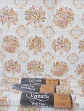 X3 1970s Vintage VYMURA ICI Wallpaper Rolls FLOWERS floral Retro 60s Mcm Cottage