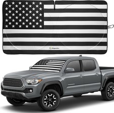 Windshield Sun Shade, High-Resolution Car Sun Shield Small USA B W Flag