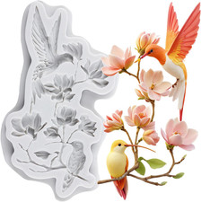 Flower Branch Polymer Clay Molds Hummingbird Silicone Resin Mold for DIY Crafts