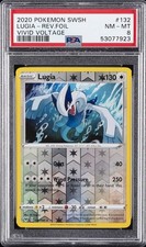 2020 POKEMON SWORD & SHIELD VIVID VOLTAGE #132 LUGIA-REVERSE FOIL PSA 8
