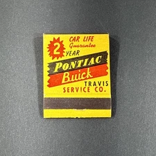 Vintage Matchbook Buick Pontiac Travis Service Co. St. Charles, MO UNSTRUCK!