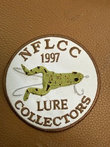 NFLCC Lure Collectors 1997 Patch 4" Round Fishing ANTIQUE TACKLE